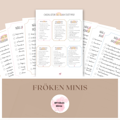 Checklistor till olika texttyper i miniformat och A4