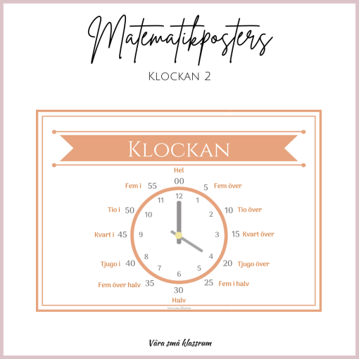 Matetmatikposters - Klockan 2