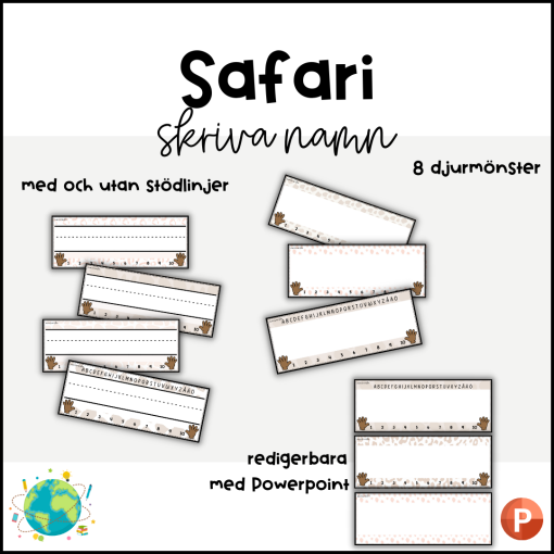 Safari - Namnskyltar