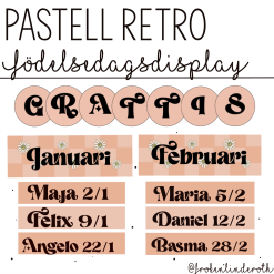 Pastell retro - födelsedagsdisplay