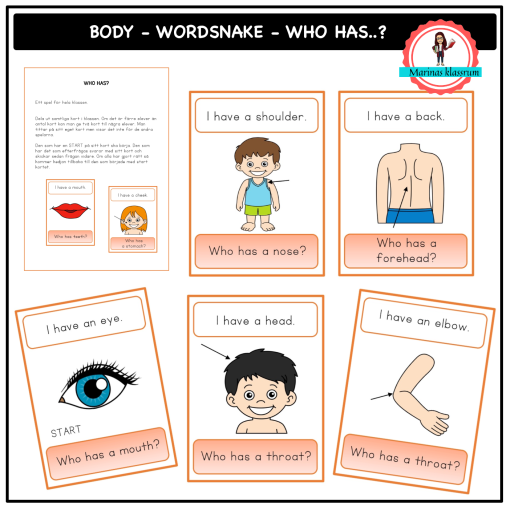 Wordsnake - Who has? - body
