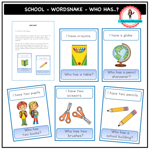 Wordsnake - Who has? - school