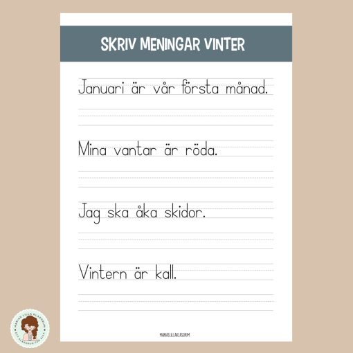 Välskrivning paket - årstiderna