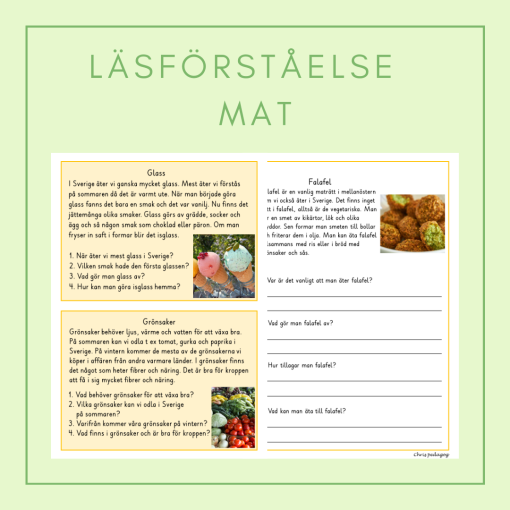 Läsförståelse mat