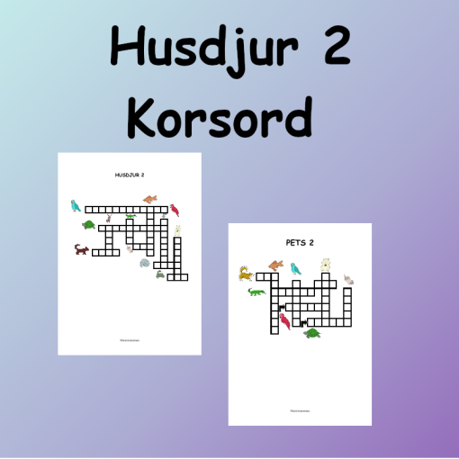 Husdjur2 Korsord
