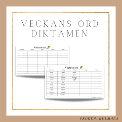 Veckans ord - diktamen