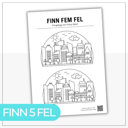 Färglägg och finn fem fel - knep och knåp