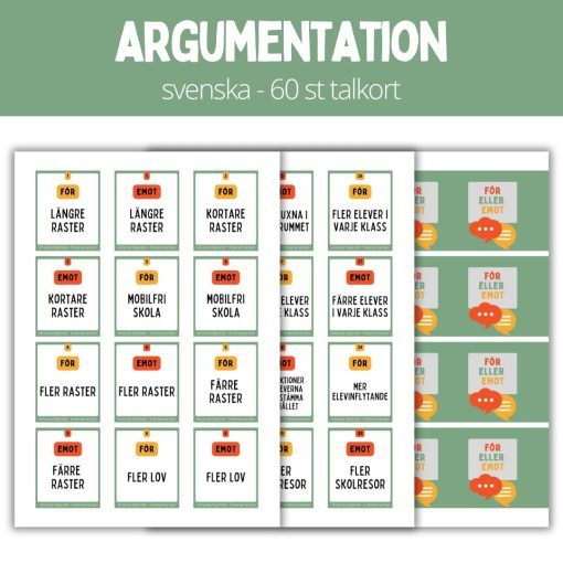 Argumentera mera - 60 st talkort - 1
