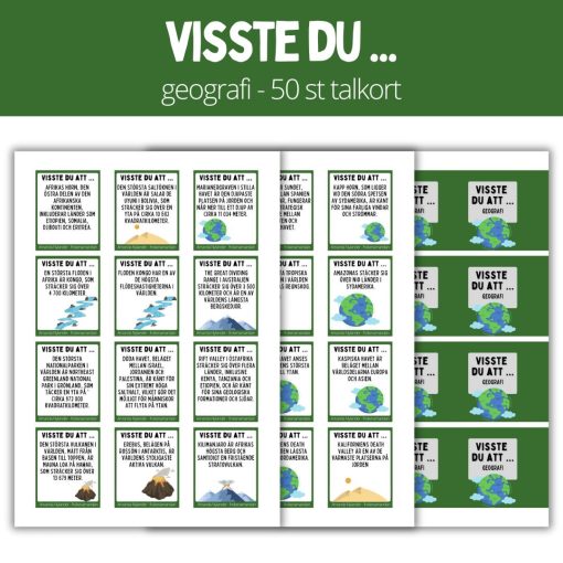 Visste du att ... 50 talkort - Geografi 1