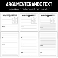 Argumenterande text - mall - 3 nivåer med stödstruktur