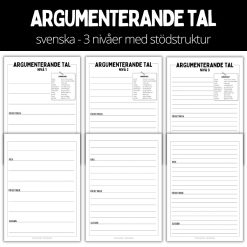 Argumenterande tal - mall - 3 nivåer med stödstruktur
