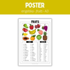Poster - engelska - fruits - A3