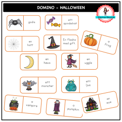 Läsdomino - Halloween - sv + eng