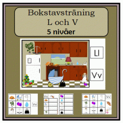 Bokstavsarbete - sök i bilden efter bokstavsljuden N o S - 5 nivåer
