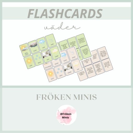 Flash cards väder svenska och engelska