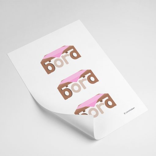 b och d - bänkskylt