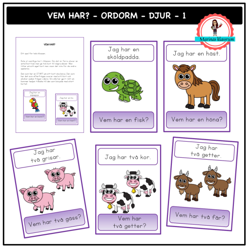 Ordorm - Vem har? - djur 1
