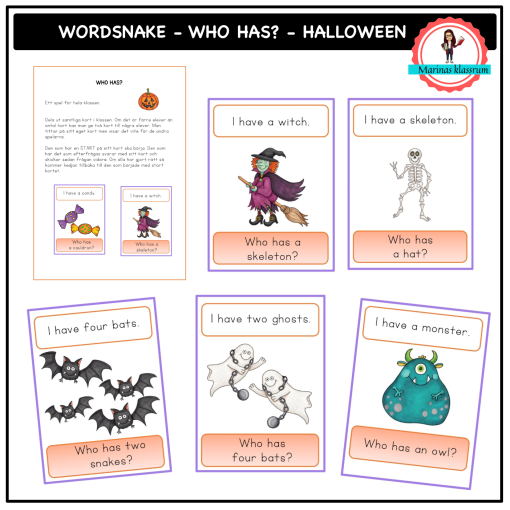 Wordsnake - Who has? - Halloween