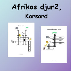 Afrikasdjur 2 Korsord