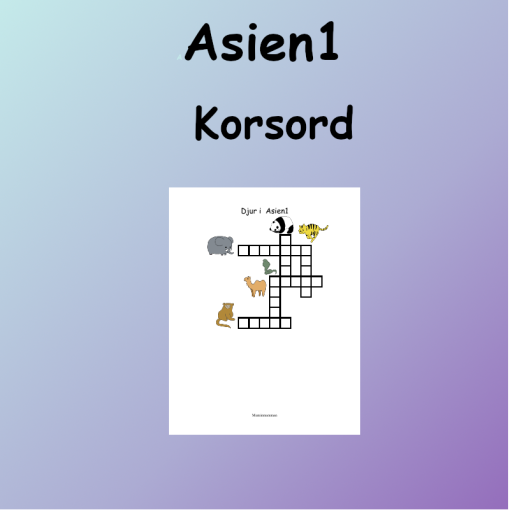 Asiens Djur1 Korsord