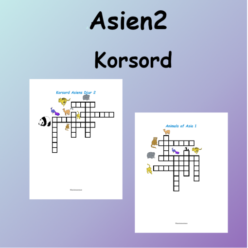 Asiens Djur 2 Korsord