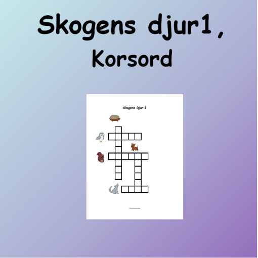 Skogens Djur1 Korsord