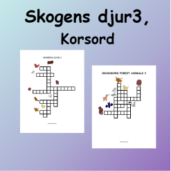 Skogens djur 3 Korsord