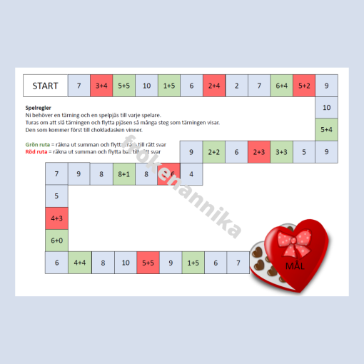 addition 0-10, spel