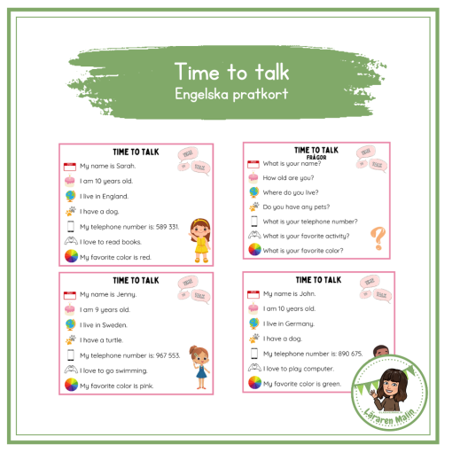 Time to talk- engelska pratkort