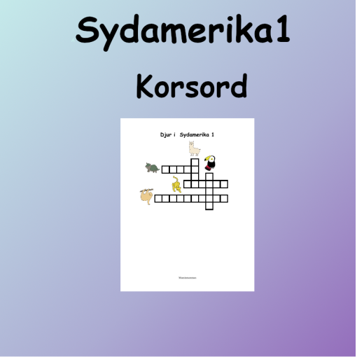 Sydamerikas Djur1 Korsord