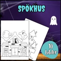 Färglägga spökhus (halloween)