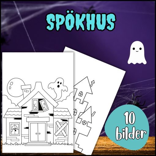 Färglägga spökhus (halloween)