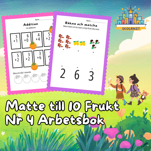 Matte till 10 Frukt Nr 4 Arbetsbok 15 Sidor