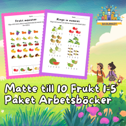 Matte till 10 Frukt Paket Nr 1 - 5 Arbetsböcker 75 Sidor