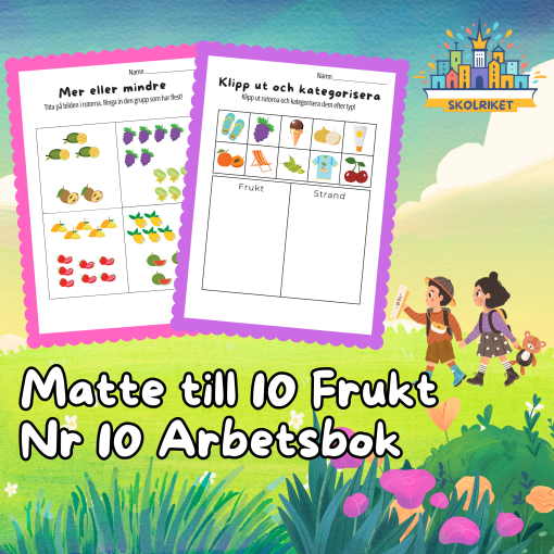 Matte till 10 Frukt Nr 10 Arbetsbok 15 Sidor