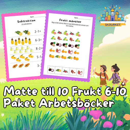 Matte till 10 Frukt Paket Nr 6 - 10 Arbetsböcker 75 Sidor