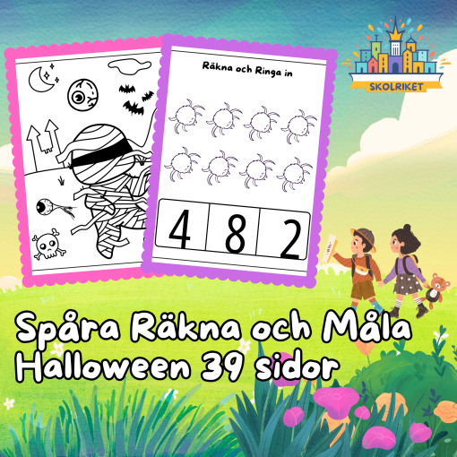 Spåra Räkna och Måla Halloween 39 sidor