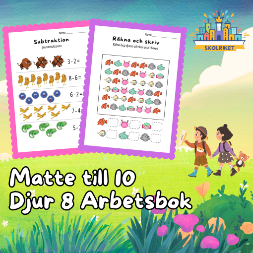 Matte till 10 Djur 8 Arbetsbok 15 Sidor