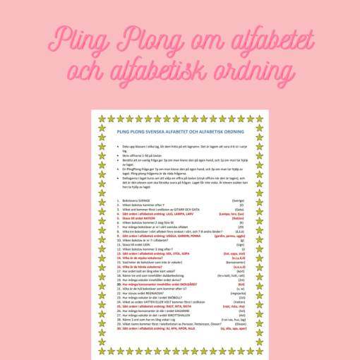 Pling Plong om alfabetet och alfabetisk ordning