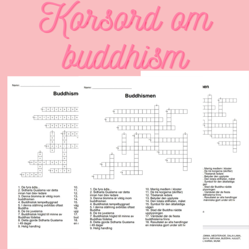 Korsord och ordsök om buddhism