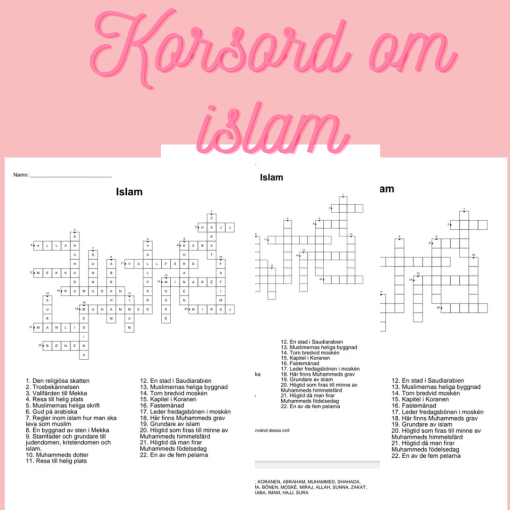 Korsord och ordsök om islam