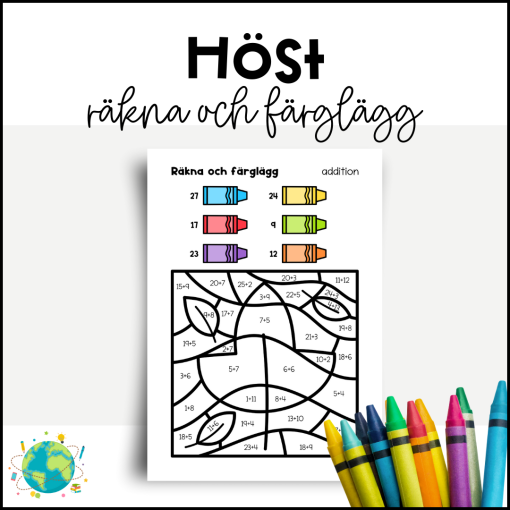 Höst - Räkna och färglägg addition