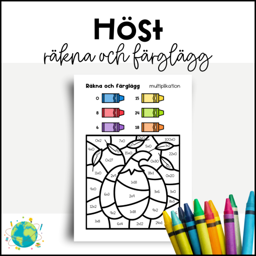 Höst - Räkna och färglägg multiplikation