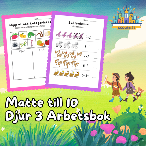 Matte till 10 Djur 3 Arbetsbok 15 Sidor