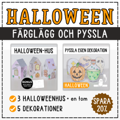 Halloweenpaket - färglägg och pyssla