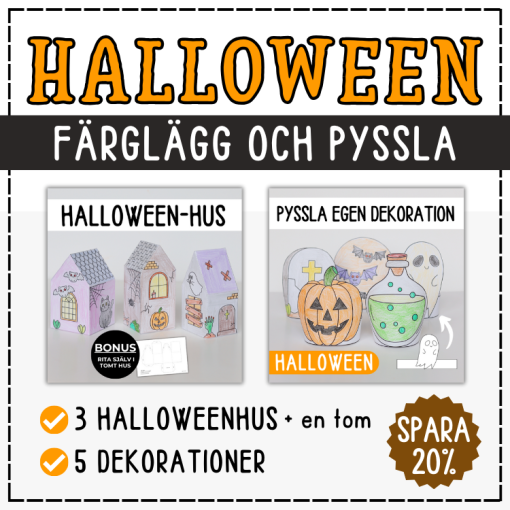 Halloweenpaket - färglägg och pyssla