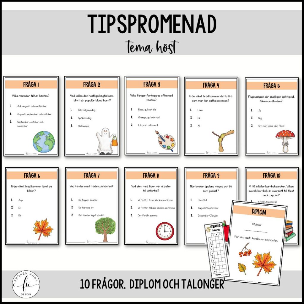 Tipspromenad Tema höst Teach Academy