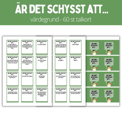 Är det schysst att... 2 - värdegrund - 60 värdegrundsfrågor