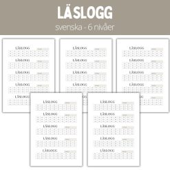 Läslogg - 6 nivåer