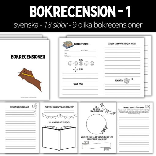 Bokrecension - 1 - 18 sidor & 9 olika bokrecensioner